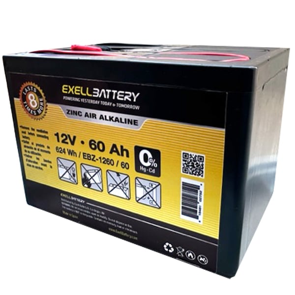 12V 60Ah Zinc Air Alkaline Battery